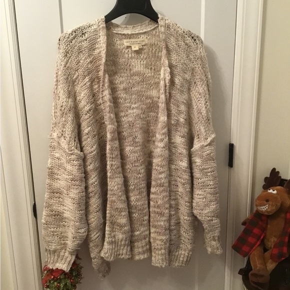 saltwater LUXE Sweaters - Saltwater LUXE Cream Knit Slouchy Open Cardigan Size Medium